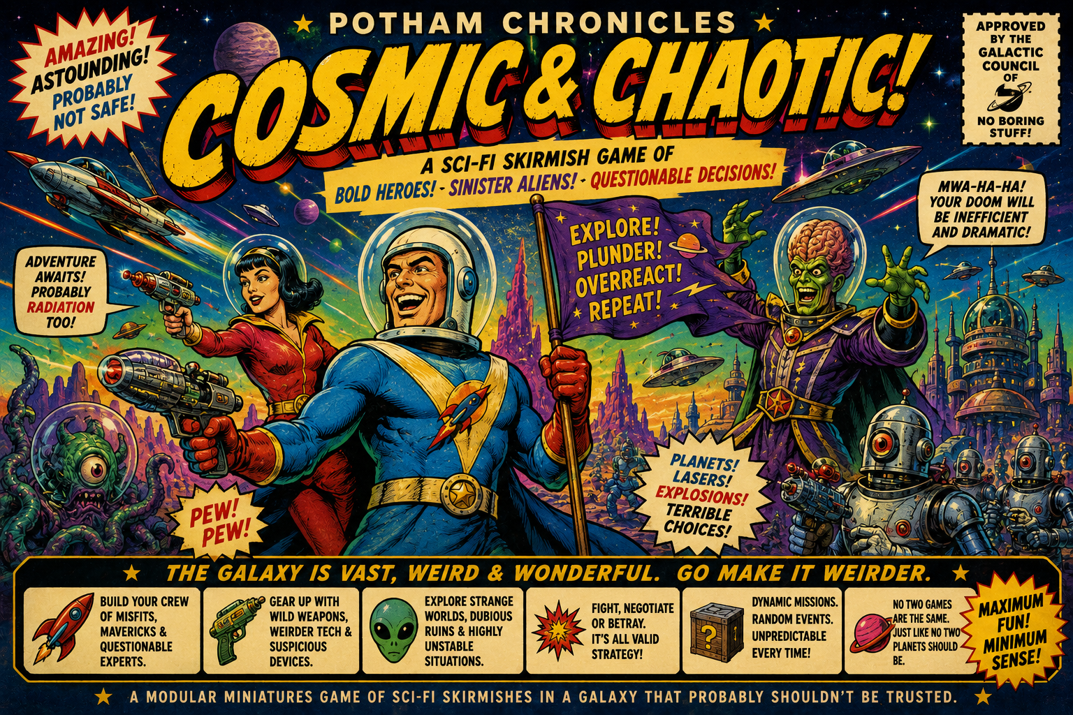 Cosmic & Chaotic camp science-fiction concept artwork